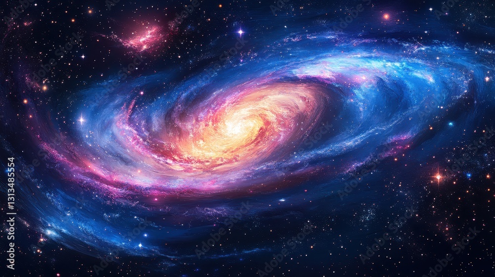 Galactic spiral formation outer space digital artwork cosmic landscape aesthetic view universe concept Galactic spiral formation outer space digital artwork cosmic landscape aesthetic view universe concept