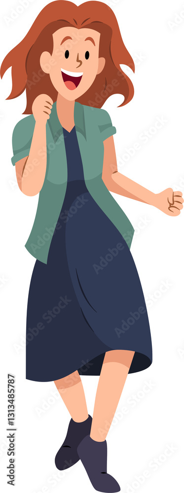 The woman is happy and cheerful. Successful. The woman is happy and cheerful. Successful.