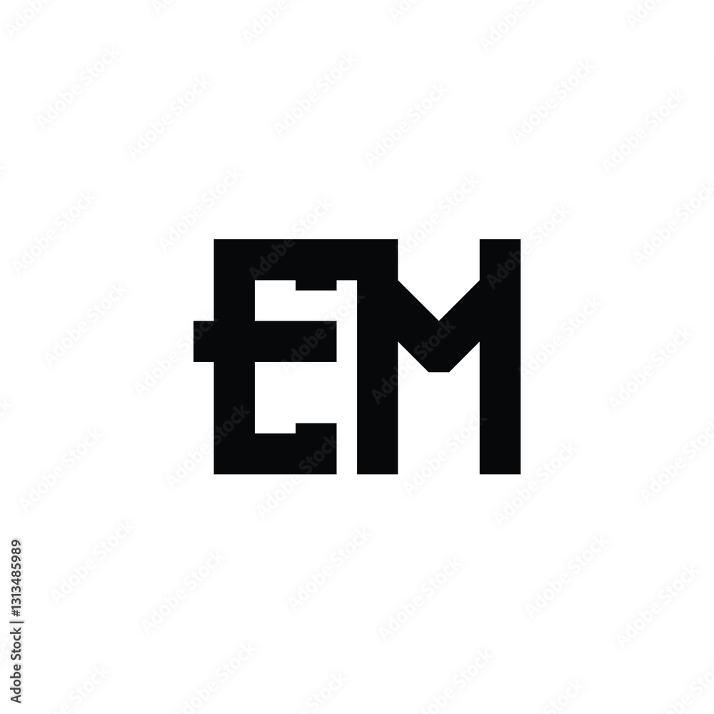 Obraz premium EM monogram logo design letter text name symbol monochrome logotype alphabet character simple logo