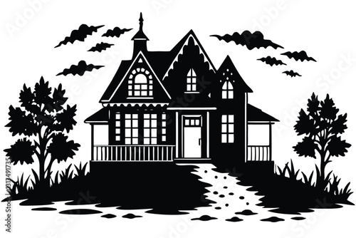 House Silhouette Vector illustration