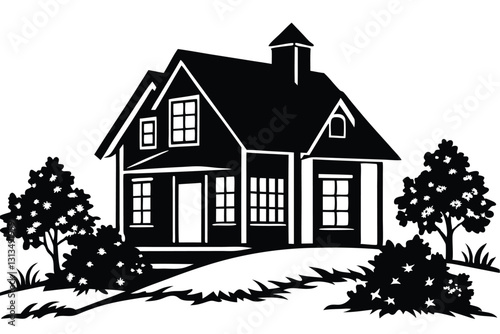 House Silhouette Vector illustration
