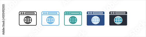 Internet Icon Set Multiple Style Collection