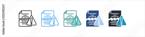 File Corrupt Icon Set Multiple Style Collection
