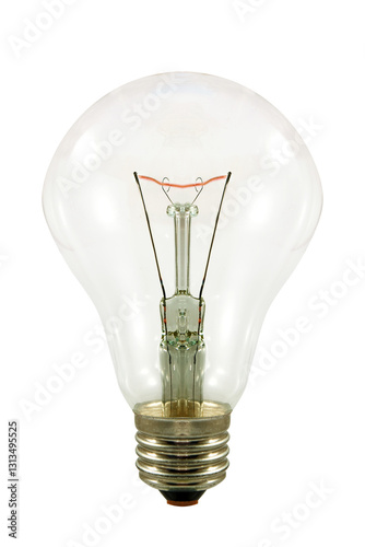 Bright idea captured in a sleek, transparent light bulb showcasing delicate filament design