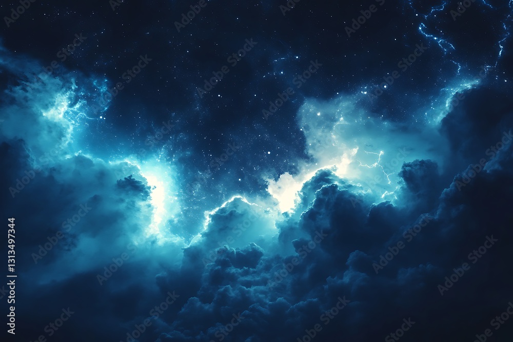 Fototapeta premium Celestial Stormy Night Sky