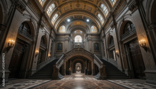 Elegant Grand Staircase in Historic Architectural Interior Venue