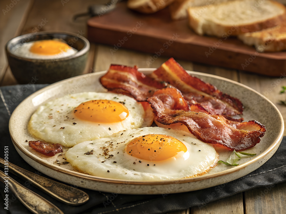 fried eggs with bacon
fried eggs with bacon