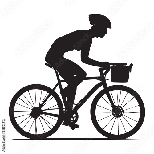 Woman Cycling Silhouette
