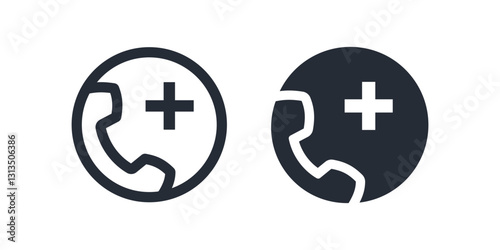 Medical emergency call icon in outline and solid style. Vector illustration.