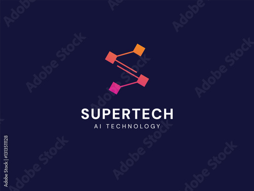 Artificial intelligence with Letter S network Lines Technology Analysis logo vector design concept. AI technology logotype symbol for advance technology, tech company, ui, online network, website.
