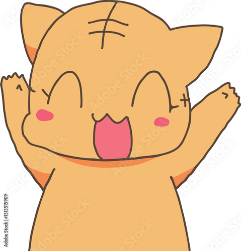 大喜びする猫