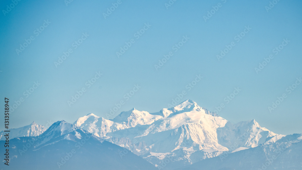Obraz premium le Mont-Blanc depuis Collex -Bossy, Genève