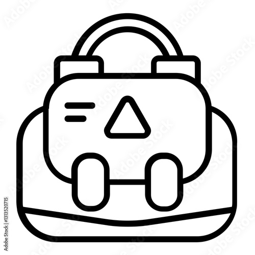 Minimalist Glyph Style Travel Bag For Luggage And Adventure Icon
