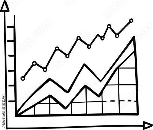 Graph showing an upward trend with multiple data lines and gridlines.