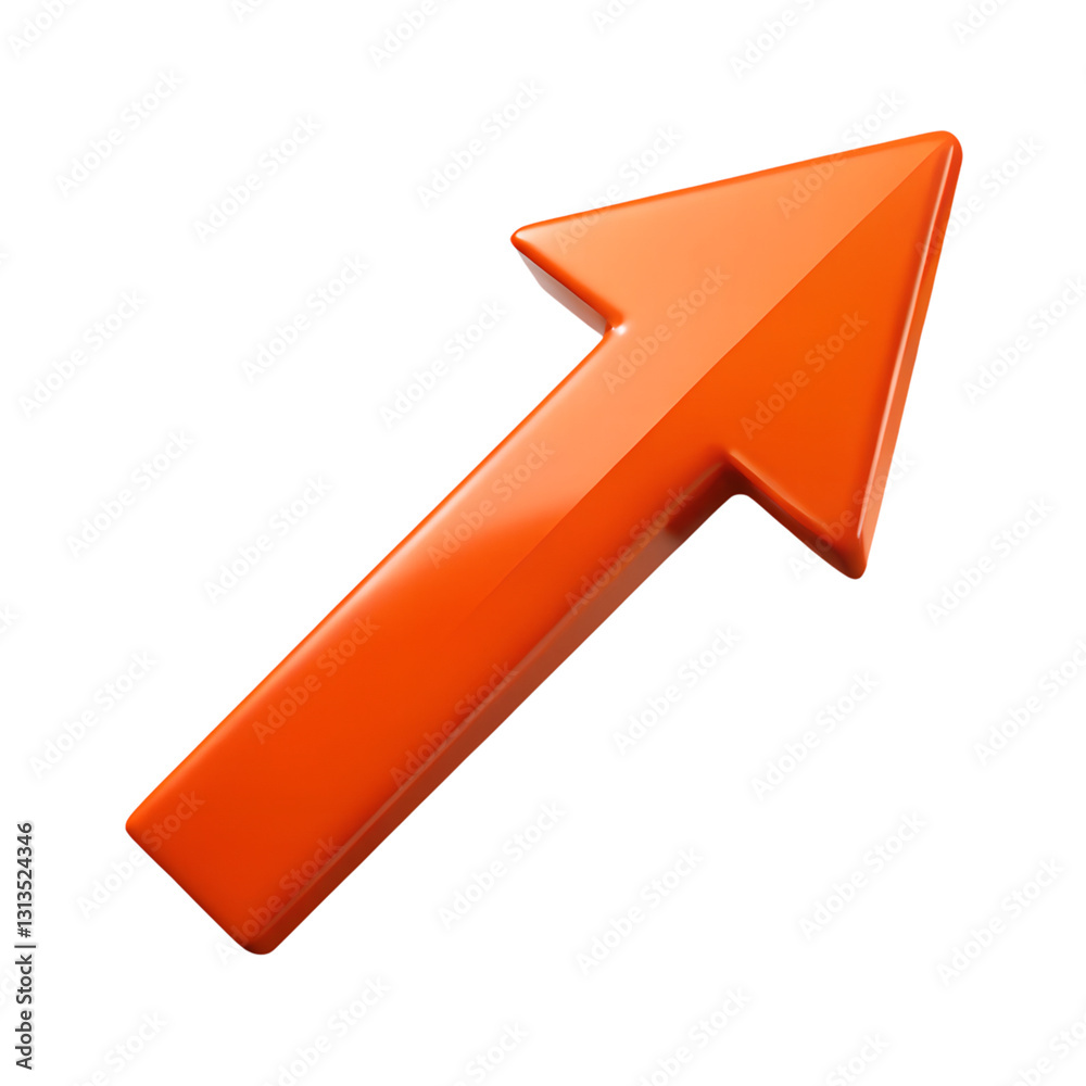 Dynamic orange arrow pointing upward abstract graphic modern design digital art, isolated on white or transparent background Dynamic orange arrow pointing upward abstract graphic modern design digital art, isolated on white or transparent background