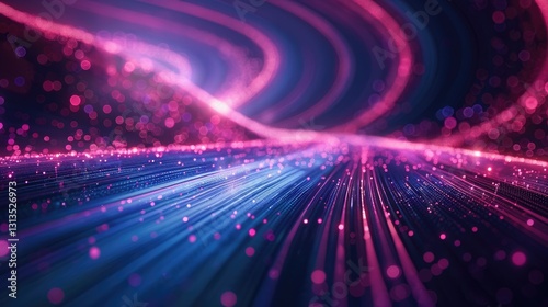 A captivating abstract image featuring a vibrant blue background illuminated by dynamic lights and waves. Perfect for digital designs or wallpapers.