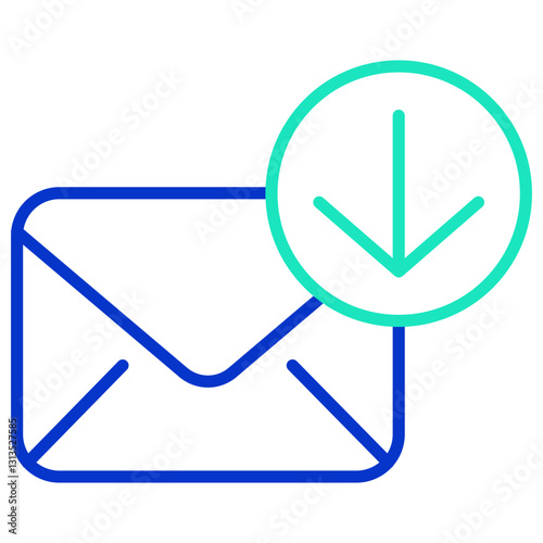 receive mail outline dual color icon