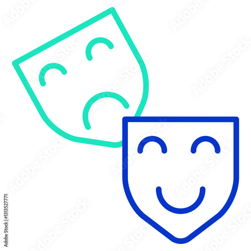 theatre outline dual color icon
