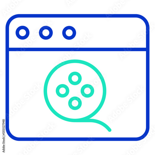 web outline dual color icon