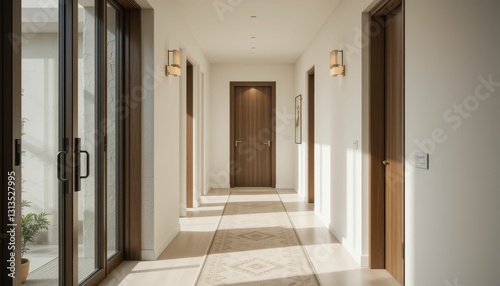 Modern Minimalist Hallway Interior Design with Natural Light