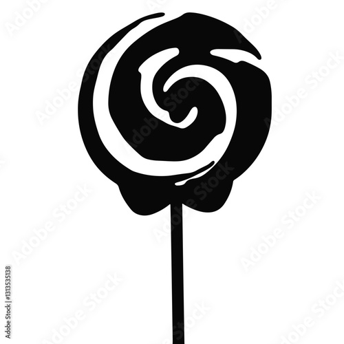 Stylish black and white lollipop silhouette design, sweet allure