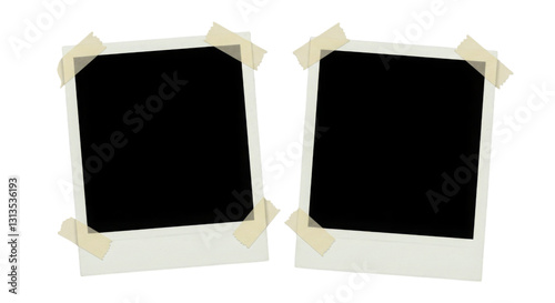 Two Blank Vintage Photo Frames with Tape