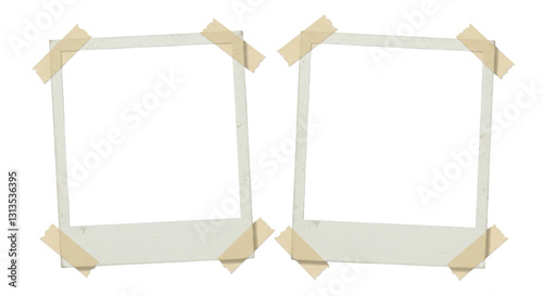 Two Blank Vintage Photo Frames with Tape