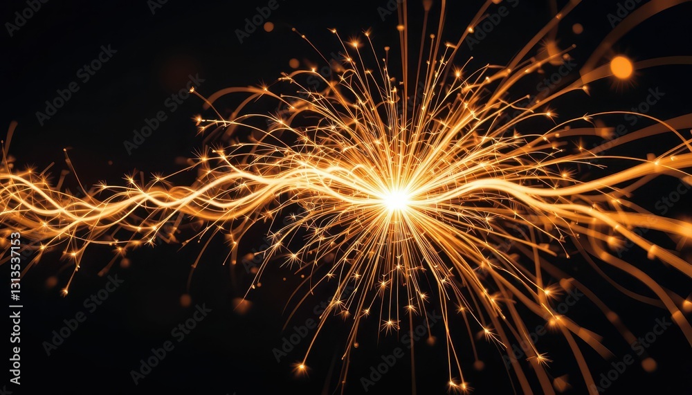 Magical Spark of Light with Swirling Energy and Bright Flares Magical Spark of Light with Swirling Energy and Bright Flares