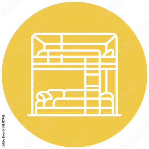 Loft Bed Vector Icon