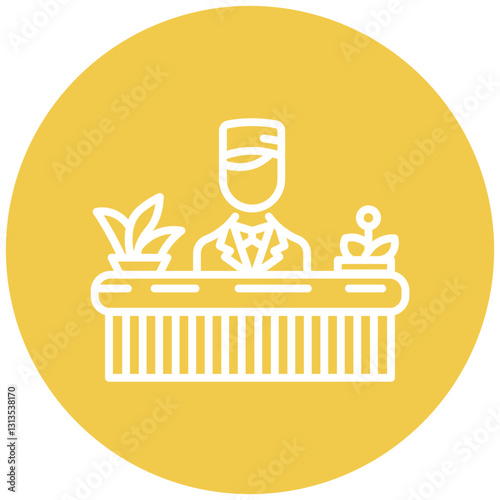 Concierge Desk Vector Icon