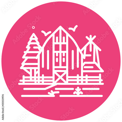 Farmhouse Vector Icon