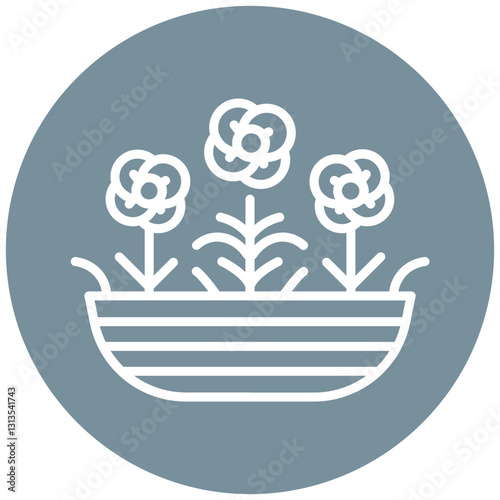 Flower Bed Vector Icon