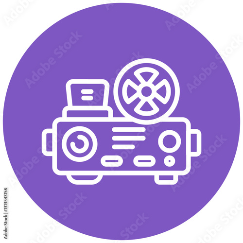 Digital Cinema Projector Vector Icon