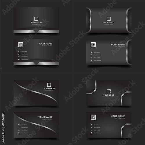 Dark elegant business card mockup design