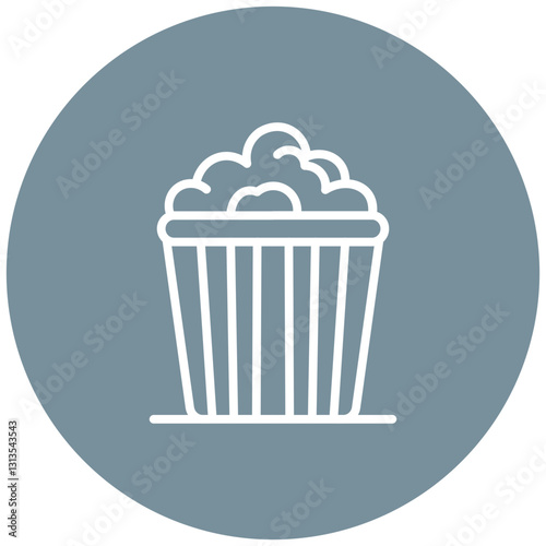 Movie Popcorn Bucket Vector Icon