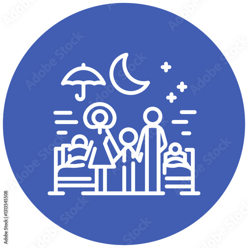 Family Night Vector Icon
