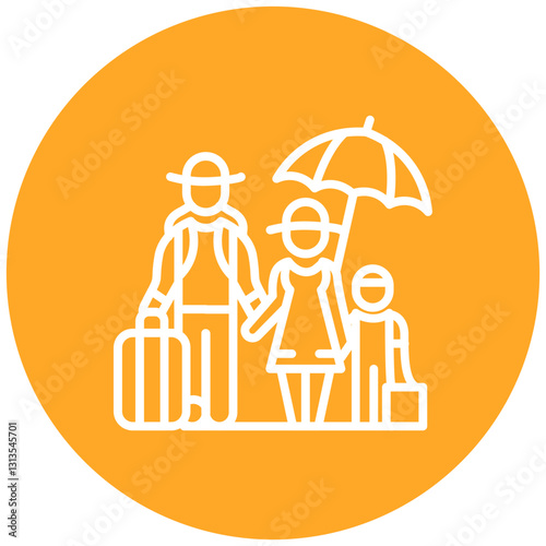 Family Trip Vector Icon