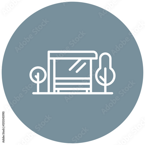 Bus Shelter Vector Icon