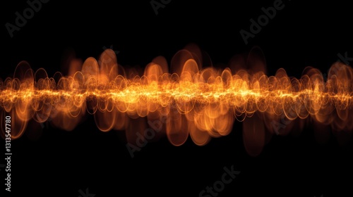 Abstract orange wave on black background photo