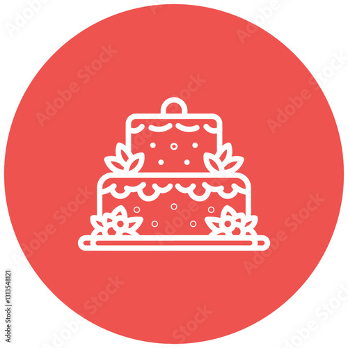 Wedding Cake Topper Vector Icon