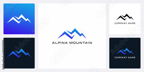 Letter A and M mountain logo design