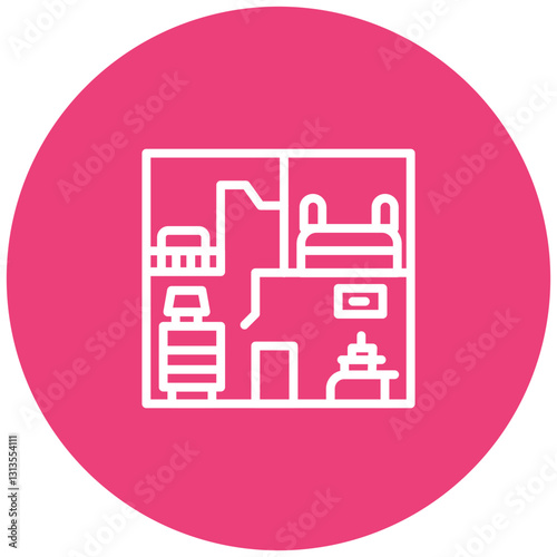 Room Floor Plan Vector Icon