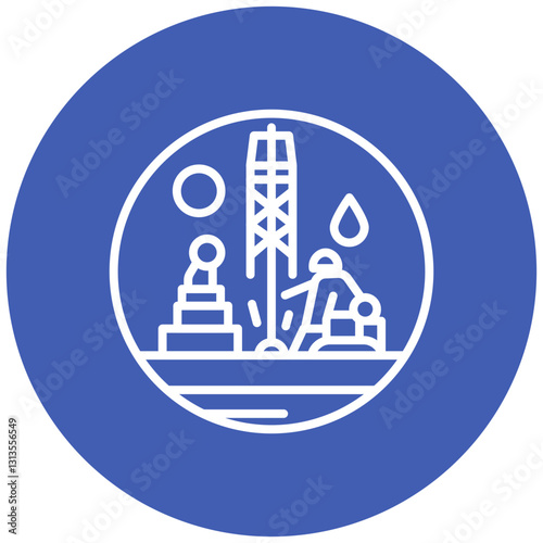 Well Cementing Vector Icon
