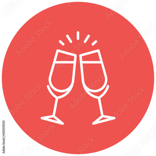 Champagne Flutes Vector Icon