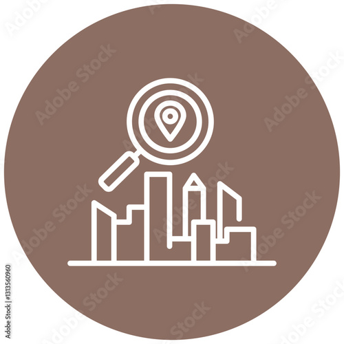 City Data Analytics Vector Icon
