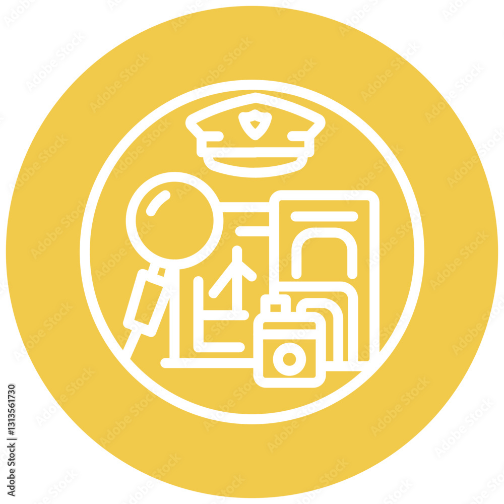 Border Control Vector Icon Border Control Vector Icon