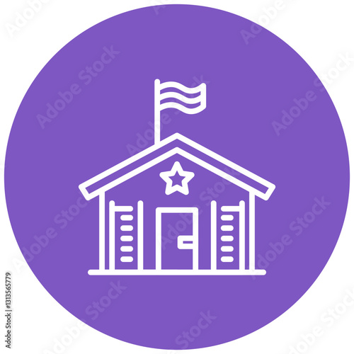 Military Barracks Vector Icon