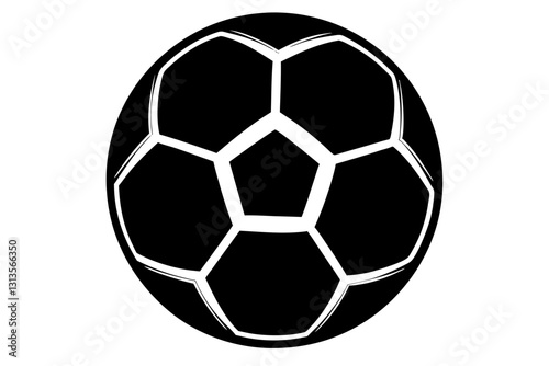 Soccer ball with rounded edges silhouette vector