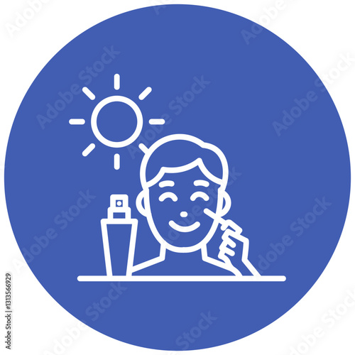 Sunscreen Application Vector Icon