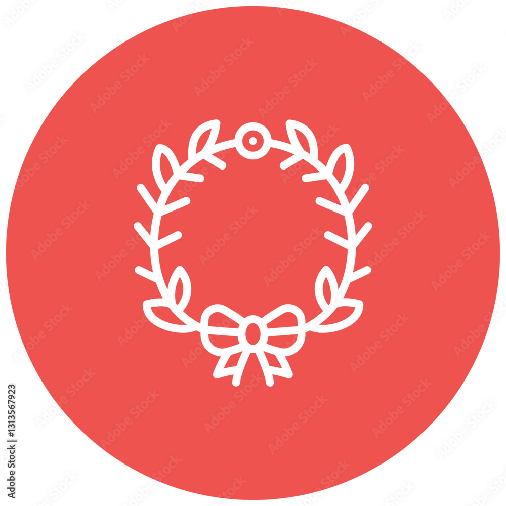 Holiday Wreath Vector Icon Holiday Wreath Vector Icon